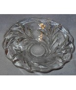 Old Vintage Heavy Crystal Deep Press Cut Leaf Pattern Bowl - €17,12 EUR