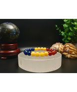 Romanian Flag Bracelet: Quartz, Topaz &amp; Carnelian Crystal Beads - $29.39