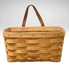 Longaberger Medium Key Mail Basket with Protector Leather Strap Wall Han... - $22.51