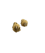 80s Monet Comfort Clip Earrings Gold Tone Small Sea Shelll Shape Design ... - $14.84