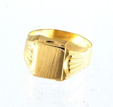 Men&#39;s Signet Ring 18kt Yellow Gold 372250 - £342.92 GBP