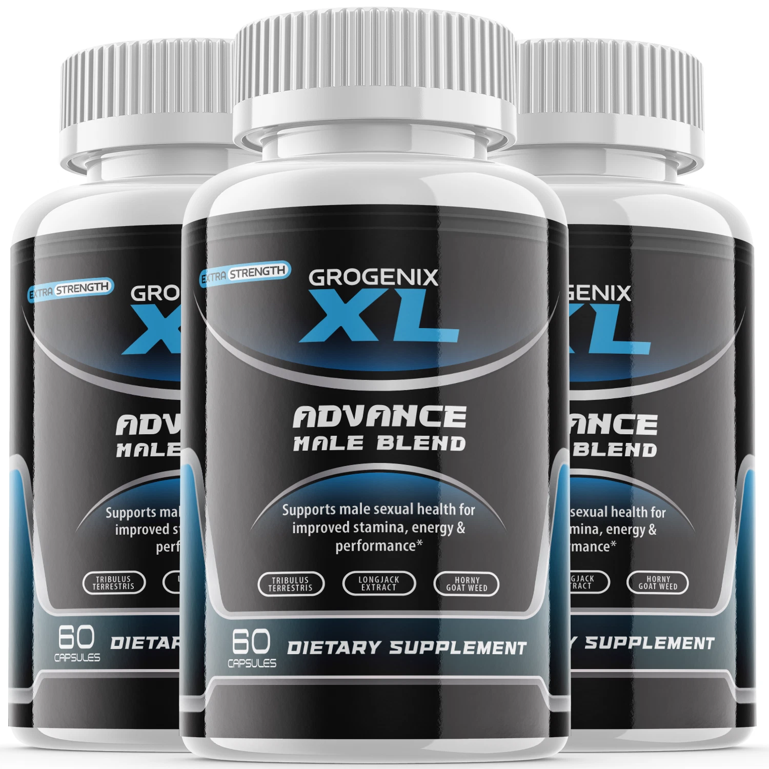 Grogenix XL - Male Virility - 3 Bottles - 180 Capsules - $99.99