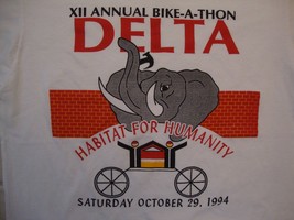 Vintage XII Annual Bike-A-Thon Delta Biking 1994 White T Shirt Size L - $19.79