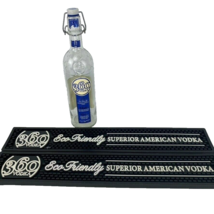 360 Vodka Silicone Rubber Bar Spill Mat Set 2 Empty Vodka Bottle Swing Top  - $59.99