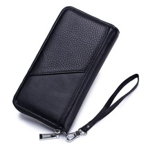 Woman&#39;s Long Wallet Cow Leather Phone Purse Female Credit Card Holder Zipper Wal - £38.02 GBP