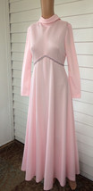 70s Mod Formal Space Age Long Pink Vintage XS S - £29.76 GBP