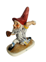 Goebel Gnome Figurine Hummel Co Boy Dwarf Germany 529 Lefty Pitcher Baseball vtg - £59.35 GBP