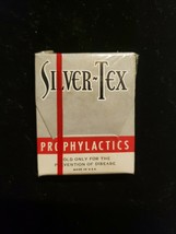 Vinage Silver Tex Old Full Condom Pack Akwell Corp Akron Ohio New Old Stock - £10.21 GBP