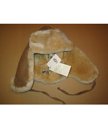 UGG Hat Aviator Shearling Tie Closure Trapper Chestnut New - $3,292.93 MXN