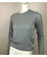Michael Kors Silver Sparkle Pullover Cotton Blend Sweater NWT $98 Sz P - $37.90 CAD