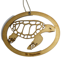 St. Augustine Florida Turtle Wood Laser Christmas Tree Decor Ornament So... - €9,59 EUR
