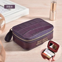  cosmetic bag with mirror portable beauty makeup bag 2021 fashion mini crocodile lippie thumb200