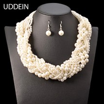UDDEIN Nigerian wedding Indian jewelry sets bohemian simulated pearl necklace fo - £16.89 GBP