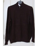 CK Calvin Klein 1/4 Zip Mock Neck  Cotton Sweater Bordeaux Men&#39;s Sz XL-2... - $467.77 MXN
