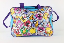 Vintage 90s Distressed Looney Tunes All Over Print Crossbody Bag Pack Ca... - £38.66 GBP