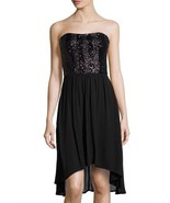 NWT Women's Ella Moss Black Elegant Strapless Sequined Bodice Dress Sz M Medium - $784.10 MXN
