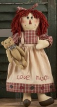 Primitive Doll  40888- Doll Red Girl w/bear - $18.95