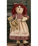 Primitive Doll  40888- Doll Red Girl w/bear - £14.90 GBP