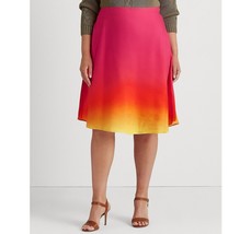 Lauren Ralph Lauren Women&#39;s Plus Size Ombré Linen-Blend Midi Skirt 14 B4HP - $28.95