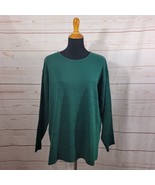 Carolyn Taylor Women&#39;s Hunter Green Crewneck Sweater with Metallic Green... - $24.35 CAD