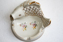 Gorgeous Vintage Fine Porcelain Ashtray Gold Fish Shaped Marked S.W. 1959 - £22.01 GBP