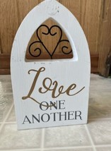Boston Warehouse Trading Corp Love One Another Church Window Wood Block Sign - £18.50 GBP