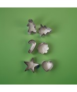 6 VTG Large Metal Christmas Cookie Cutters Snowman Tree Angel Star Heart... - $7.00