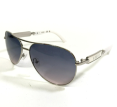 GUESS Sonnenbrille GU7295 10W Silber Weiß Rund Rahmen Blau Pink Gläser 60-14-135 - £22.19 GBP