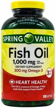 Spring Valley Omega-3 Fish Oil Soft Gels, 1000 mg, 300 Count..+ - $39.59