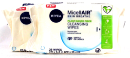 2 Packs Nivea MicellAIR Skin Breathe Plant Based Fiber Gentle 25 Ct Cleanser - £19.17 GBP