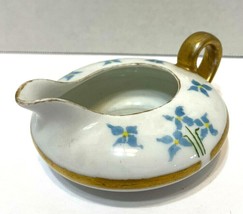 Vintage J and C Bavaria Creamer Blue Yellow and Gold 2 Inches Tall - £11.69 GBP