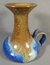 Studio Art Pottery Bud Vase or Candlestick Blue and Brown Glazed 3.75&quot; x... - £8.60 GBP