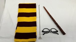 Harry Potter Scarf, Glasses, Necklace &amp; Light Up Magic Wand Costume Accessories - £19.80 GBP
