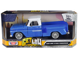 1966 GMC C1000 Fenderside Pickup Truck Lowrider Blue w White Top Get Low Series - £31.45 GBP