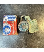 Vintage 3.25” American Lock Padlock Combination Blue 3 Digit With Box - £11.17 GBP