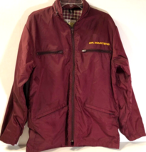 DR. MARTENS Air Wair Vintage 90s Nylon Full Zip Hoodie Plaid Lined Jacket M - $14.85