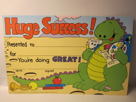 1987 Teacher Classroom Supplies: 9&quot;x5&quot; Motivation Award: Huge Success - $1.00
