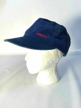 Levis Corduroy Snapback Raro Vintage Blu Cappello Humphreys Pelle Made IN USA - £45.92 GBP