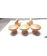 10 PIECES NEW UNFINISHED OAK 1 1/4&quot; ROUND WOOD CABINET KNOBS / PULLS KJ - $17.58 CAD