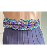 Purple and Blue Braided Belt with Metallic Shine - $34.82 CAD