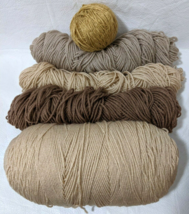 Mixed Lot Of Remnant Yarns Tan Taupe Latte  - £7.91 GBP