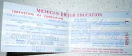 Vintage Michigan Driver Education Certificate Grand Rapids MI 1971 - £2.33 GBP
