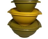 Vintage Tupperware Servalier Bowl SET Harvest Yellow Avocado Green 858 8... - £19.06 GBP