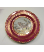 Vintage Decorative 10&quot; Game Plate Hand Painted Stagg Scene Gold Rim 4south - $64.34