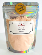 Strawberry Bath Salts Epsom Salt bath soak therapeutic gift for her body... - $7.43
