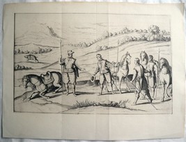 Juan Mateos Boar Hunting In Spain c1634 Facsimile Engraving  - $90.25