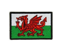 FLAG of WALES 3&quot; x 2&quot; iron on patch (5169) Welsh UK (A5) - £4.90 GBP
