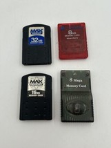 Lot of 4 Sony Playstation 2 PS2 OEM MagicGate Max 8 16 32 MB Memory Card - $23.38