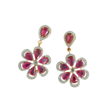 2Ct Pear Cut Pink Sapphire Women&#39;s Drop &amp; Dangle Earrings 14K Yellow Gold Finish - £70.91 GBP