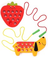 Wooden Lacing Threading Toys Fine Motor Skill Toys For 3 Year Old Educat... - $43.79 CAD